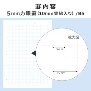KOKUYO Campus Notebook, Easy Erasing, Semi-B5, 5mm(0.2in) Grid Ruled, 0.4 inch (10 mm) Solid Line, 30 Sheets, Pack of 5, Blue Colors, Japan Import (NO-30S10-5X5B)