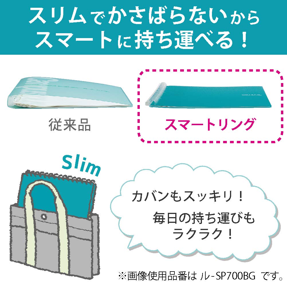 Kokuyo Campus Smart Ring Binder, B5 Light Blue Refillable Binder Notebook 26 Holes with 10 Extra Loose-Leaf Paper, Up to 25 Filler Papers for Work & Study, Japan Import (RU-SP700LB)