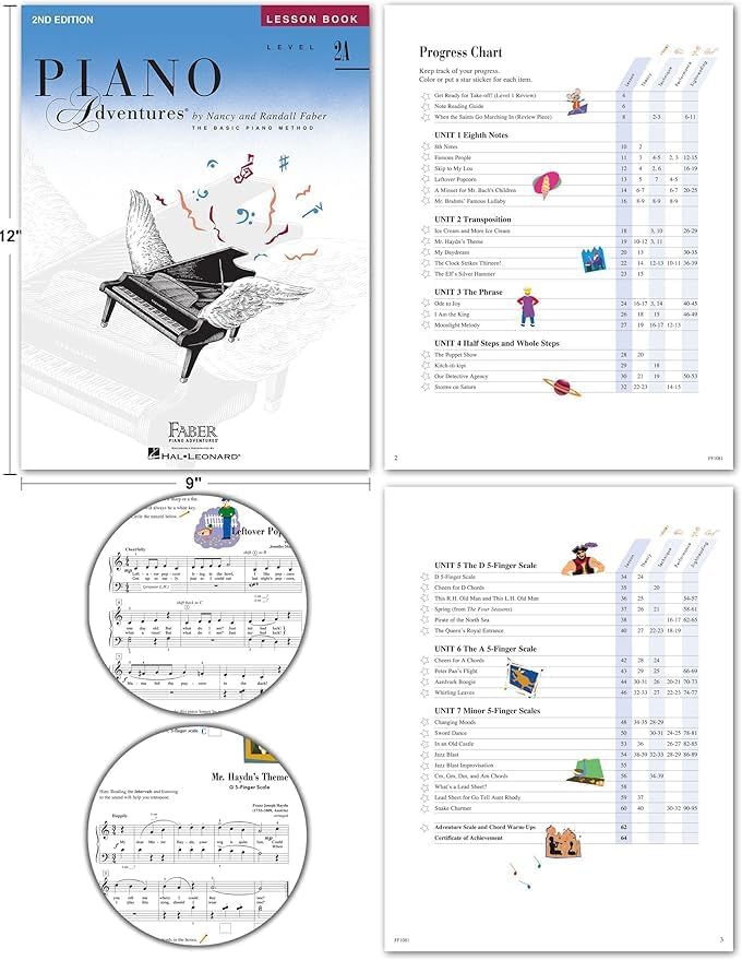 Faber Piano Adventures Level 2A Set (4 Books) 2nd Edition - Lesson, Theory, Technique & Artistry, Performance