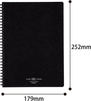 Kokuyo D Shaped Soft Ring Notebook, 7mm Rule, 31 Lines, 80 Sheets, B5, Natural Style, Set of Black, Beige, Navy, Japan Import (SU-SV608A)