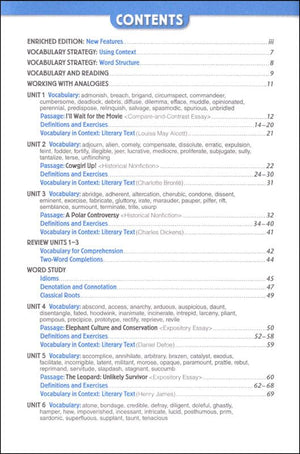 Vocabulary Workshop Enriched Level D Student Edition, Grade 9 | Vocabulary Workbook | Academic English Language Arts