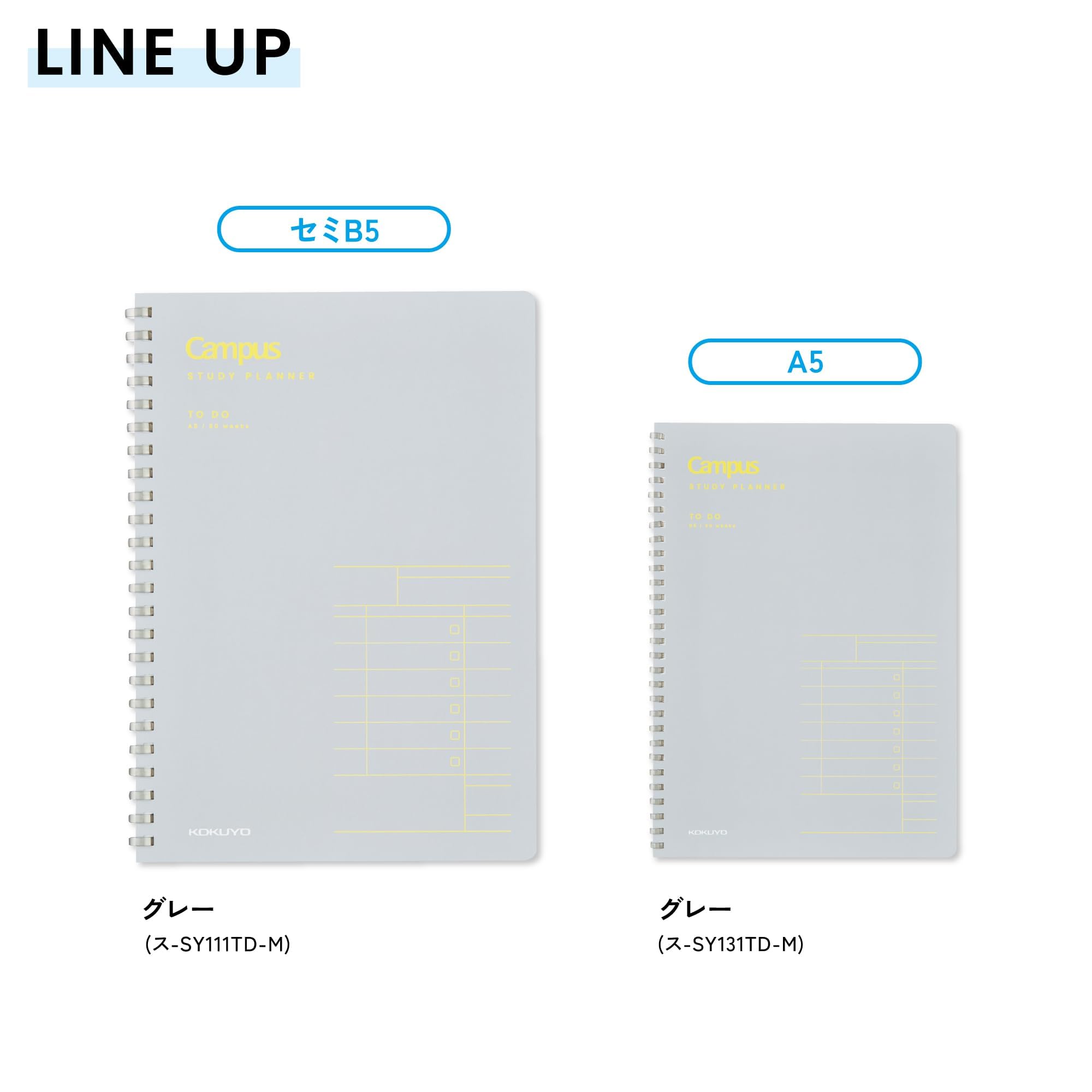 KOKUYO Study Planner Notebook, 10'' x 7'' To-Do Management B5 Soft Ring Notebooks, 41 To Do Plan Sheets, Gray Spiral Notebook, Time Management. Japan Import (SU-SY111TD-M)