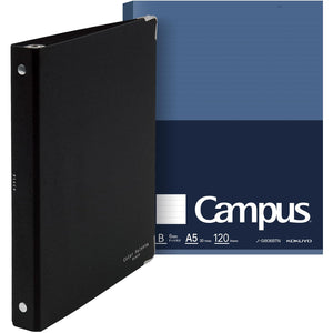 KOKUYO 5 Subject Spiral Notebook, Color Palette A5 Refillable Journal with 5 Tab Dividers, 120 Sheets in 6mm Ruled Loose Leaf Paper, Business Black, Japan Import