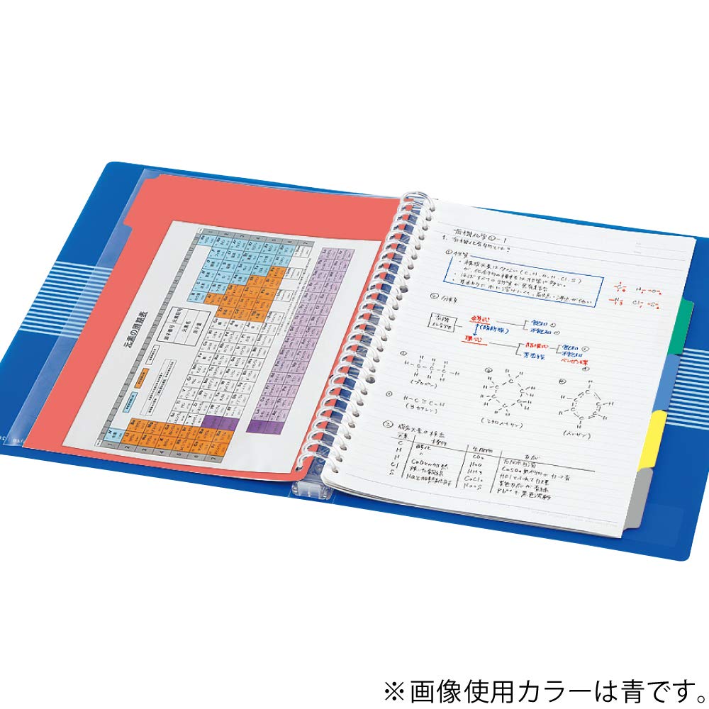 KOKUYO Campus B5 Slide Binder Notebook with 5 Tab Dividers, PP Cover, 26 Hole, 100 Sheets Capacity, Blue, Japan Import (RU-P334NB)