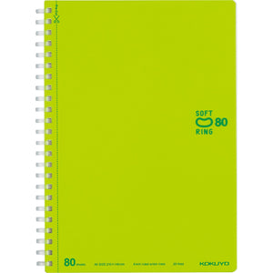 KOKUYO Spiral Lined Notebook, 8.3'' x 5.8'' Pastel Journal A5 Soft Ring Notebooks with Dot 6 mm Ruled, 80 Sheets, Light Green 1 Subject Notebook, Note Taking for School. Japan Import (SU-SV338BT-LG)