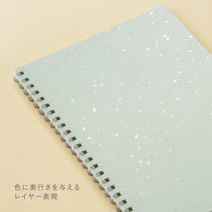 KOKUYO ME Graph Spiral Journal Notebook, A5 Soft Ring 5 mm Grid Paper Notebook with 50 Smooth Sheets, 5.8'' x 8.3'' Cute Small Journaling Notebook, Fragile Mint, Japan Import. (KME-SR931S5LG)