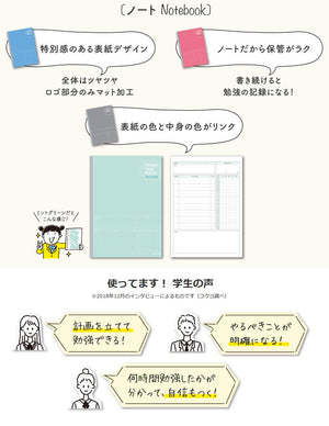 KOKUYO Campus Study Planner Notebook, Daily Ruled, A5, Gray, for 63 Days, Japan Import (NO-Y82MD-M)