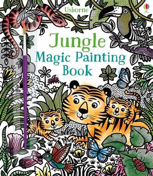 Magic Painting Book 6 Books Collection Pack Set #1 (Magical Creatures, Woodland, Animals, Dinosaurs, Jungle, Magic Painting book)