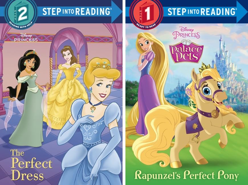 Step Into Reading Disney Princess 10 Book Set: The Perfect Dress, Rapunzel's Perfect Pony, I Love My Dad, Belle's Playful Puppy, Ariel's Brave Kitten, Tangled Kingdom of Color & More