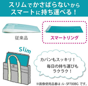 Kokuyo Campus Smart Ring Binder, A5 Light Blue Refillable Binder Notebook 20 Holes with 10 Extra Loose-Leaf Paper, Up to 25 Filler Papers for Work & Study, Japan Import (RU-SP130LB)