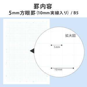 KOKUYO Campus Notebook, Easy Erasing, Semi-B5, 5mm(0.2in) Grid Ruled, 0.4 inch (10 mm) Solid Line, 30 Sheets, Pack of 5, 5 Colors, Japan Import (NO-30S10-5X5)