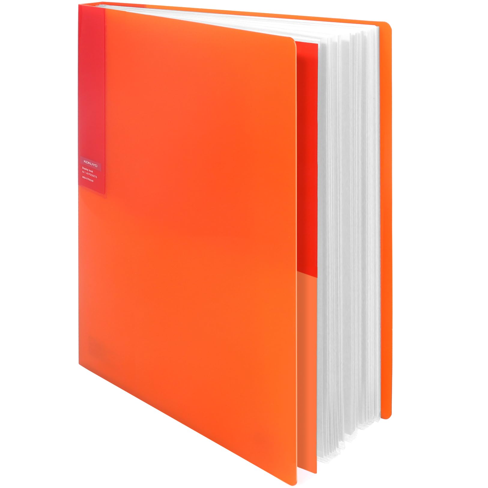 Kokuyo 40-Pocket Binder with Plastic Sleeves 9"x12" (Orange), A4 Art Portfolio Folder with Clear Sheet Protectors. 80 Pages of Presentation Display Book. Japan Import (CTRA-C40YR)