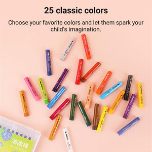 KOKUYO Soft Oil Pastels Set, 25 Colors Oil Pastels for Artists Beginners Adults Teachers - Vibrant Oil Pastel Crayons for Art Painting & Drawing, Blending, Layering, Shading