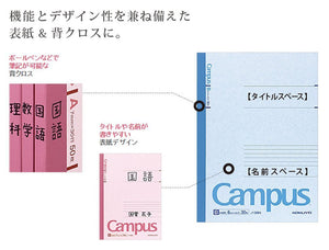 KOKUYO Campus Notebook, A 7mm Ruled, A4, 30 Sheets, 35 Lines, Pink, Pack of 3, Japan Import (NO-203AX3)