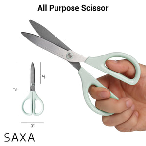 Kokuyo 7“ Scissor All purpose with Hybrid Arch Stainless Steel Blade, Pastel Blue, Sharper Cutting Performance Heavy Duty Cutter for Office Home School Craft Supplies (HSM-A100LB)