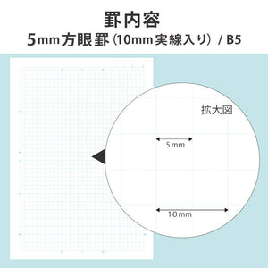 KOKUYO Campus Notebook, Easy Erasing, Semi-B5, 5mm(0.2in) Grid Ruled, 0.4 inch (10 mm) Solid Line, 30 Sheets, Pack of 5, Water Drop Pattren, Japan Import (NO-30VS10-5NX5)