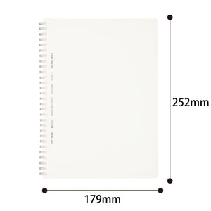 KOKUYO Spiral Lined Notebook, 8.3'' x 5.8'' Business Journal A5 Soft Ring Notebooks with A 6mm Ruled, 80 Perforated Sheets, Clear 1 Subject Notebook, Note Taking for Work. Japan Import (SU-SV538B-T)