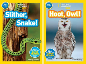 National Geographic Kids 10 Book Set - Pre-Reader & Level 1 : Buzz Bee, Flutter Butterfly, Slither Snake, Hoot Owl, Sleep Bear, Ants, Caterpillar to Butterfly, Seed to Plant, Plants, Animal Tails