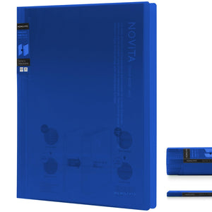 Kokuyo 40-Pocket Binder with Plastic Sleeves 8.5"x11" (Blue), A4 and US Letter Expandable Art Portfolio Folder with Clear Sheet Protectors. 80 Pages of Presentation Display Book. (RA-N40B)