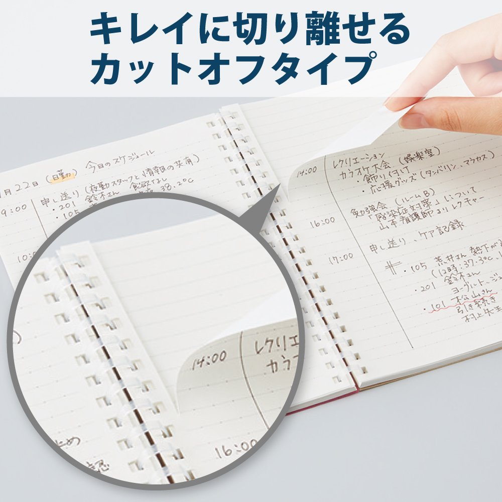 KOKUYO Spiral Dotted Notebook, 10'' x 7' Business Journal B5 Soft Ring Notebooks with 5mm Dot Grid, 80 Perforated Sheets, Clear 1 Subject Notebook, Note Taking for Work. Japan Import(SU-SV508WT-T)