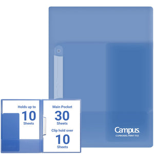 Kokuyo Portfolio Folder with Pockets Folder for Paper Organization,Heavy Duty Pocket Folder Fits US Letter & A4，Dual-Purpose Clip & Pocket Design(FU-CE755B)