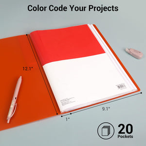 Kokuyo 20-Pocket Binder with Plastic Sleeves (Blue), A4 Art Portfolio Folder with Clear Sheet Protectors. 40 Pages of Presentation Display Book. Japan Import (CTRA-C20B)