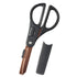 KOKUYO 2-Way All Purpose Scissor, HAKO-AKE Heavy Duty Regular Size Travel Scissors, Titanium Blade Multiple Purpose Craft Scissor Box Cutter for Office, Travel and Home. Black (HASA-PT412D)