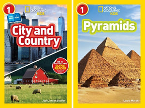 National Geographic Kids Readers 8 Book Set Level 1: Susan B. Anthony, Mother Teresa, City and Country, Pyramids, Papa Francisco, Day and Night, George Washington Carver, Amelia Earhart
