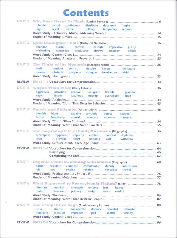 Vocabulary Workshop Enriched Blue Level Student Edition, Grade 5 | Vocabulary Workbook | Upper Elementary English Language Arts