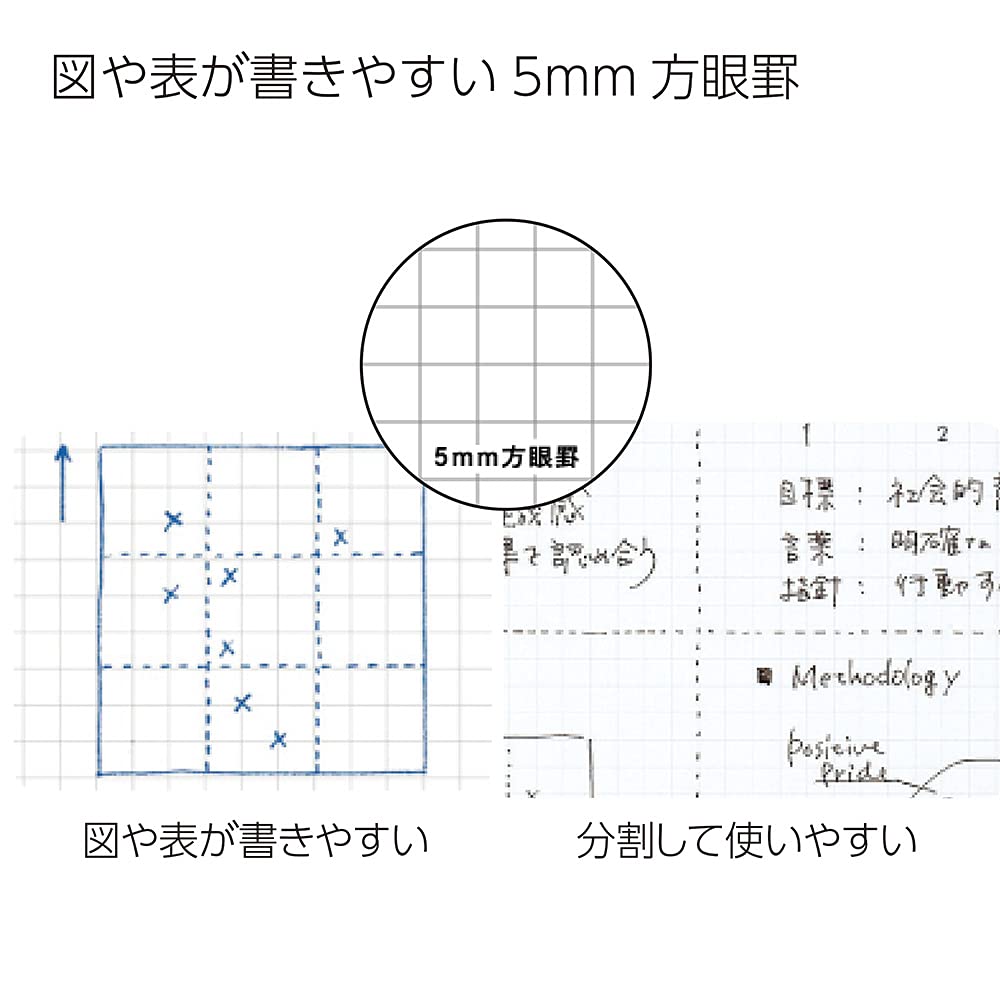 KOKUYO Campus Notebook, Business Type, Grid 5mm Ruled, Semi-B5, 40 Sheets, Black Cover, Japan Import (NO-4S5-D)