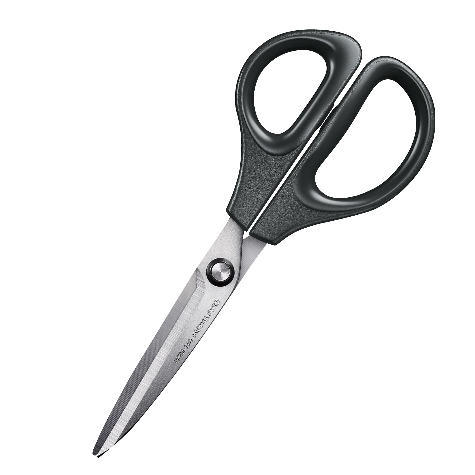 7“ Scissor All purpose with Straight Stainless Steel Blade, Black, Percise Cutting Performance, Easy to Aim, Heavy Duty Cutter for Office Home School Craft Supplies (HSM-110D)