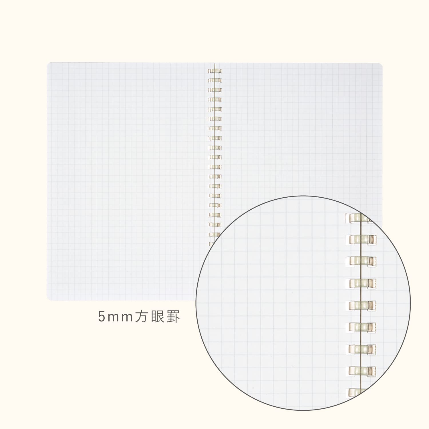 KOKUYO ME Graph Spiral Journal Notebook, A5 Soft Ring 5 mm Grid Paper Notebook with 50 Smooth Sheets, 5.8'' x 8.3'' Cute Small Journaling Notebook, Fragile Mint, Japan Import. (KME-SR931S5LG)