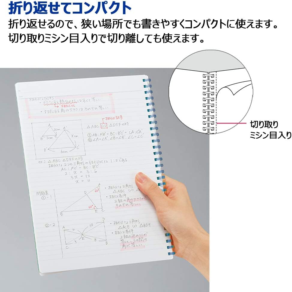 KOKUYO Spiral Lined Notebook, 5 Pack 10'' x 7'' Pastel Journal B5 Campus Soft Ring Notebooks with Dot 7 mm Ruled, 40 Sheets, 1 Subject Notebook, Note Taking for School. Japan Import (SU-S111AT)