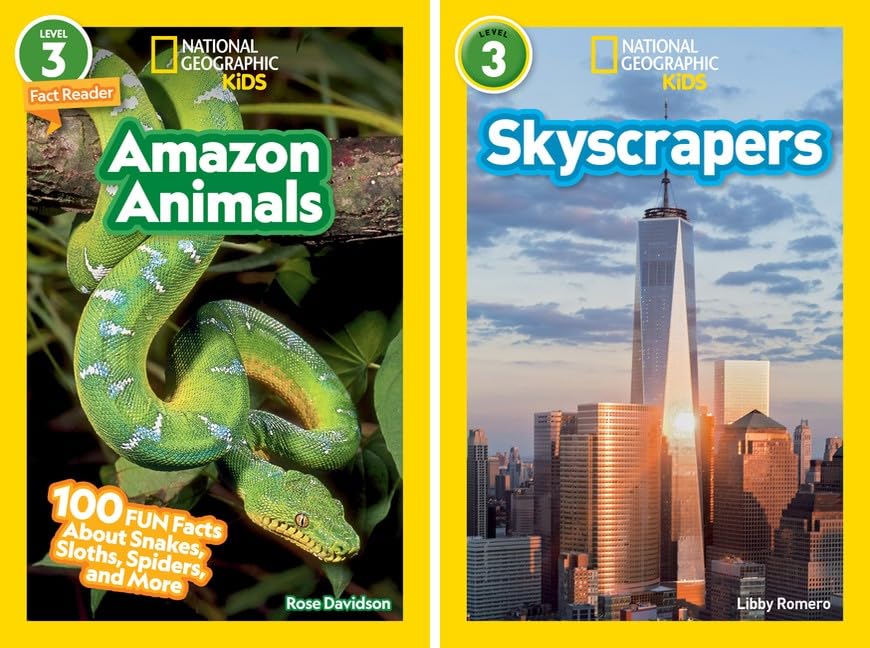 National Geographic Kids Readers Series (Level 3) 10 Books Collection Set (Robots, Titanic, Skyscrapers, Amazon Animals, Wildfires, Meteors, Mars, Cats vs Dogs, Bears, Ancient Egypt)