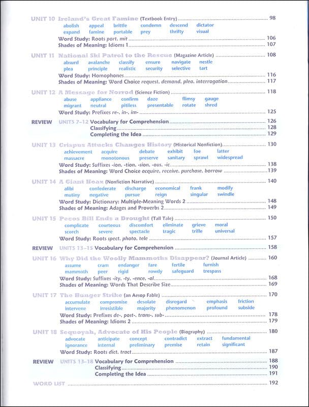 Vocabulary Workshop Enriched Blue Level Student Edition, Grade 5 | Vocabulary Workbook | Upper Elementary English Language Arts