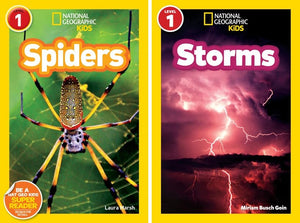 National Geographic Kids Readers Level 1 & 2 (10 Collection Book Set): T. Rex, Reptiles, Predator Face-Off, Wild Cats, Lions, Owls, Polar Bears, Lizards, Spiders, Storms Children's Science Books