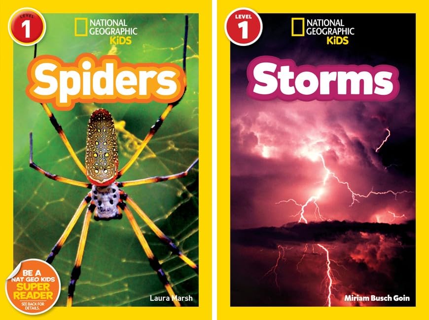 National Geographic Kids Readers Level 1 & 2 (10 Collection Book Set): T. Rex, Reptiles, Predator Face-Off, Wild Cats, Lions, Owls, Polar Bears, Lizards, Spiders, Storms Children's Science Books