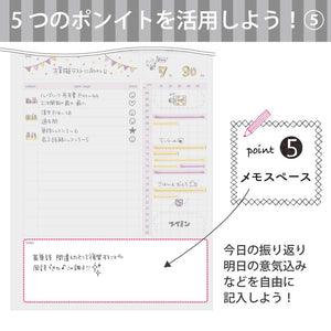 Kokuyo Campus Study Planner Notebook, Daily Ruled, A5, Light Pink, for 63 Days, Japan Import (NO-Y82MD-LP)