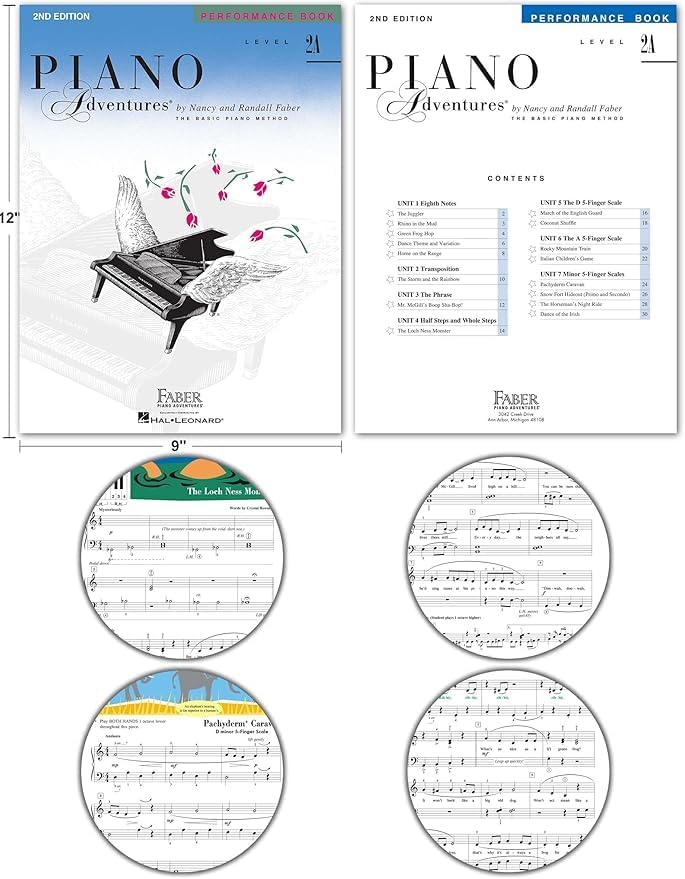 Faber Piano Adventures Level 2A Set (4 Books) 2nd Edition - Lesson, Theory, Technique & Artistry, Performance