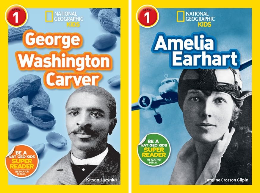 National Geographic Kids Readers 8 Book Set Level 1: Susan B. Anthony, Mother Teresa, City and Country, Pyramids, Papa Francisco, Day and Night, George Washington Carver, Amelia Earhart