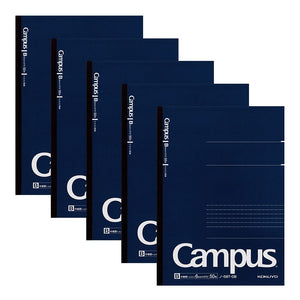 KOKUYO Campus Notebook, Business Type, Dot B 6mm Ruled, Semi-B5, 50 Sheets, 37 Lines, Navy Cover, Pack of 5, Japan Import (NO-5BT-DB)