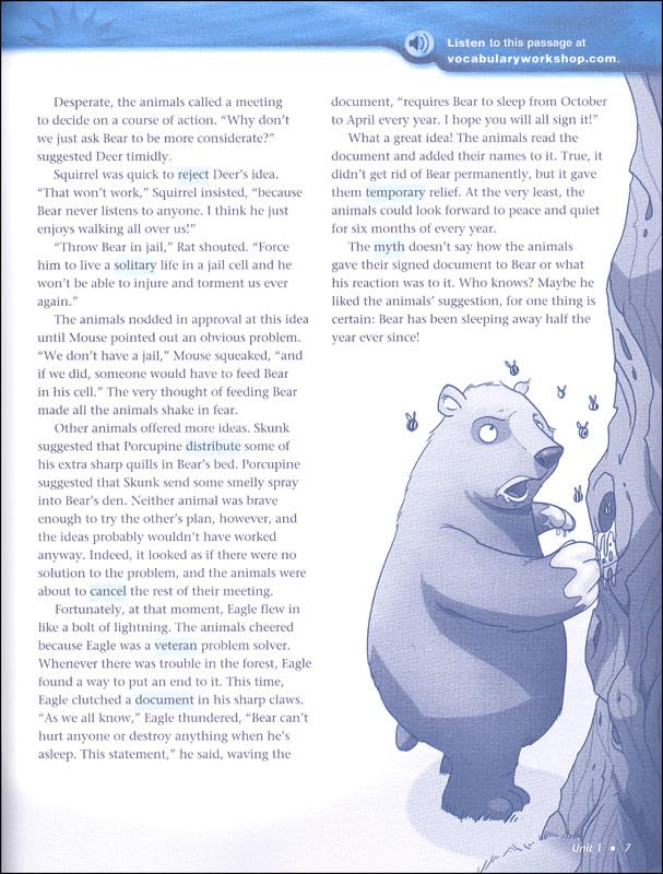 Vocabulary Workshop Enriched Blue Level Student Edition, Grade 5 | Vocabulary Workbook | Upper Elementary English Language Arts