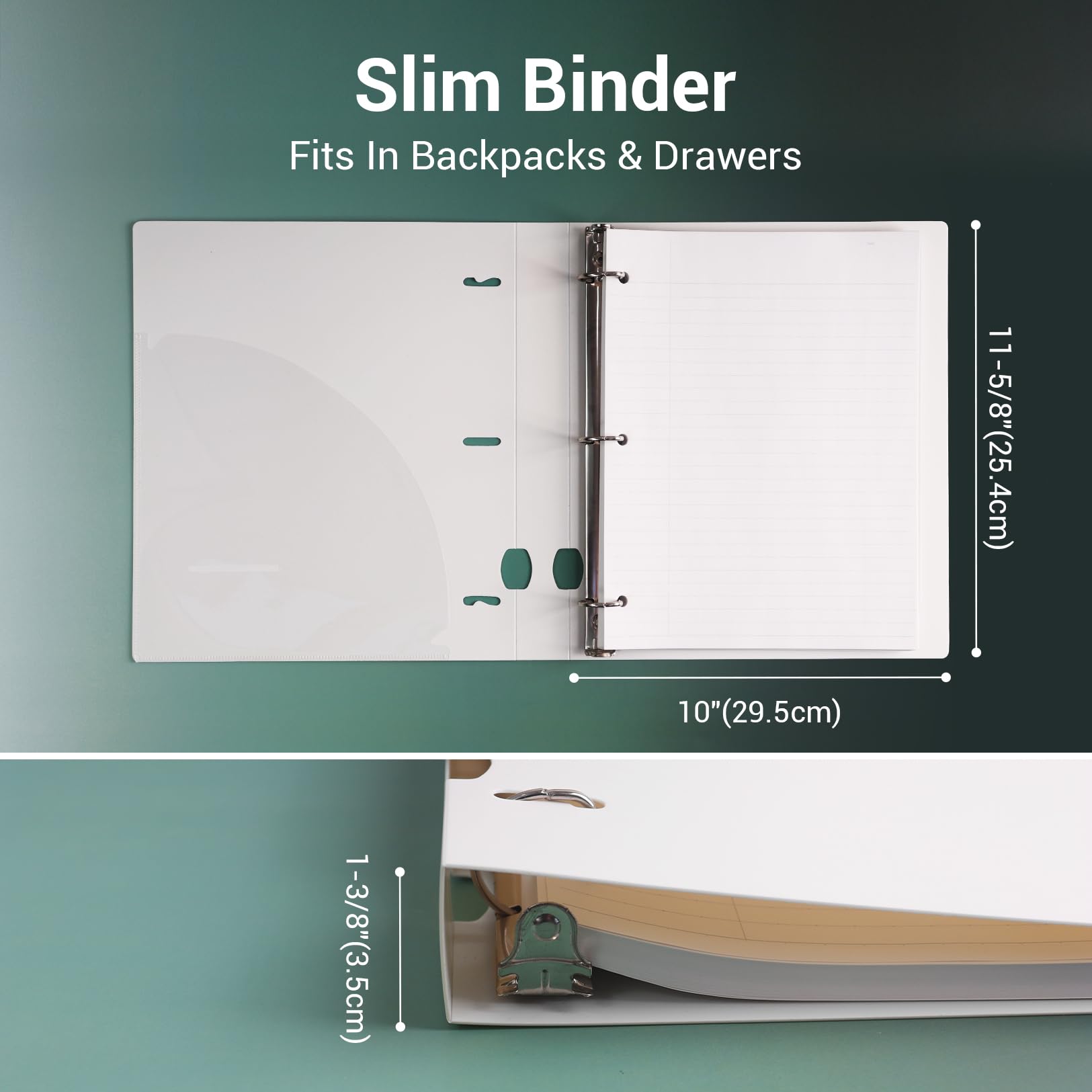 MUKAWA 1 Inch 3 Ring Binder, D-Ring Binder Holds 250 Sheets, PP Cover with Writable Spine Label, Lay-Flat Design, Letter Size 8.5x11, Lightweight for School, Office & Home Organization, 1 Pack, Beige