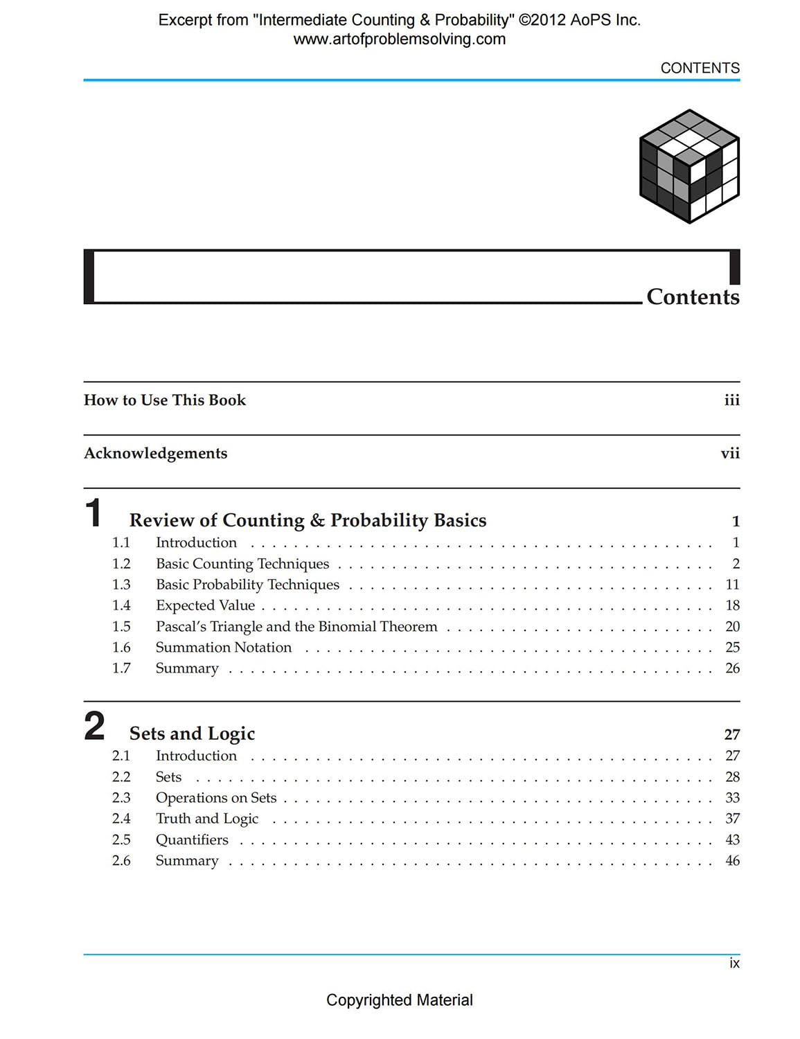 Art of Problem Solving (AoPS) Series, Intermediate Counting and Probability 2 Books Set of Text and Solution by David Patrick