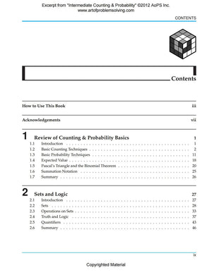 Art of Problem Solving (AoPS) Series, Intermediate Counting and Probability 2 Books Set of Text and Solution by David Patrick
