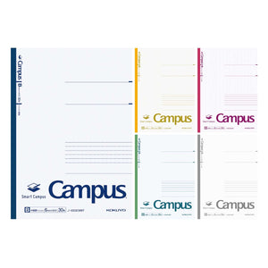 KOKUYO Composition Notebooks, 5 Pack Smart Campus Semi-B5 Comp Book with Dot B 6mm Ruled, 30 Sheets, School Lined Notebook in White, Journal Notebook for Women Work Study Note Taking (NO-GS3CWBTX5)