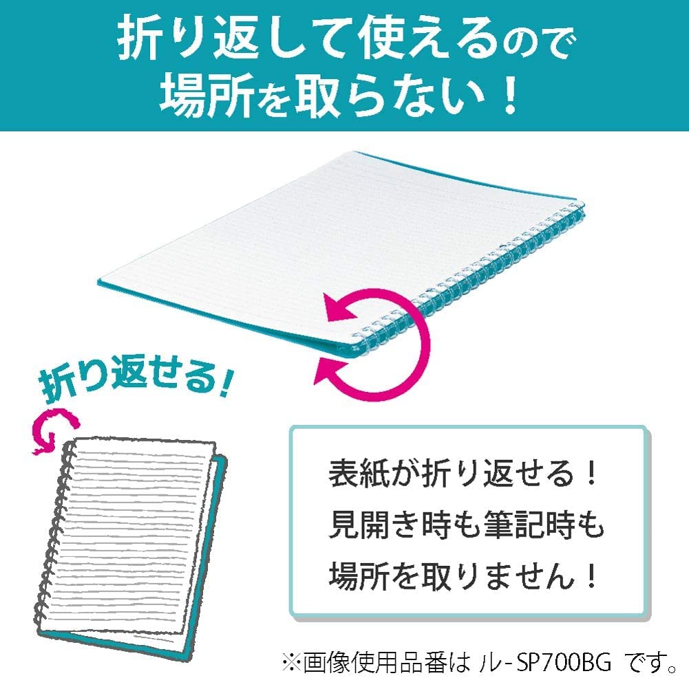 Kokuyo Campus Smart Ring Binder, B5 Light Pink Refillable Binder Notebook 26 Holes with 10 Extra Loose-Leaf Paper, Up to 25 Filler Papers for Work & Study, Japan Import (RU-SP700LP)