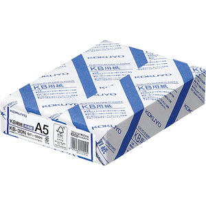 Kokuyo A5 KB Paper, Paper Thickness 0.09 mm, 64gsm, 80 Bright (ISO), 500 Sheets, FSC Certified, Pack of 10 (KB-30N)