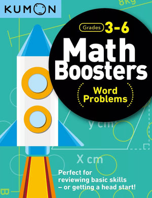 Kumon Math Boosters 4 Books Set for Grades 3 - 6, Ages 9 - 11 (Fractions, Word Problems, Geometry, Problem Solving with Ratios & Proportions)