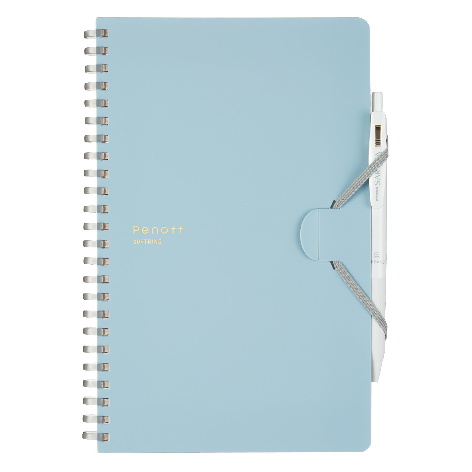 KOKUYO Grid Spiral Journal Notebook, Penott A5 Soft Ring Graph Paper Notebook with 70 Smooth Sheets, 5.7'' x 8.3'' Small Journaling Notebook with Plastic Hardcover, Blue, Japan Import. (SU-SP137S5-B)